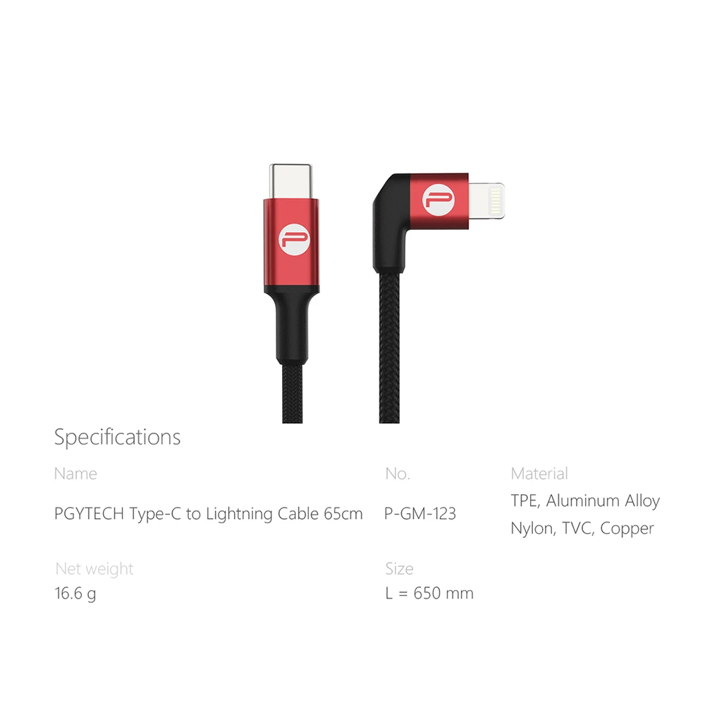 PGYTECH TYPE-C TO LIGHTNING CABLE